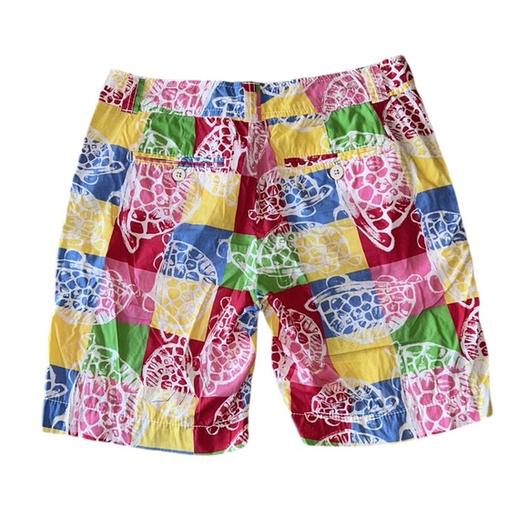 Lilly Pulitzer Resort Fit Turtle Patchwork Printed Bermuda Shorts - 8 - Picture 4 of 11